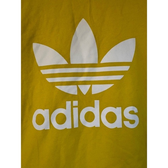 Adidas Trefoil Logo T-Shirt‎ Golden Yellow Short Sleeve Graphic Tee Top S - Picture 2 of 5